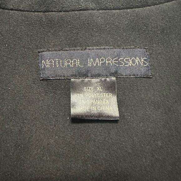 Natural Impressions | Embroidered Flower Zipper Blazer | Black | XL - Picture 3 of 10